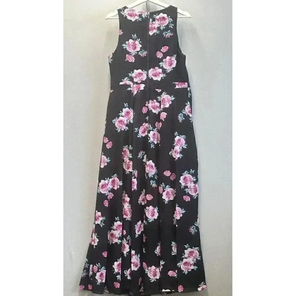 Torrid Women's Size 12 Black‎ & Pink Floral Georgette Sleeveless Maxi Dress - Picture 3 of 8
